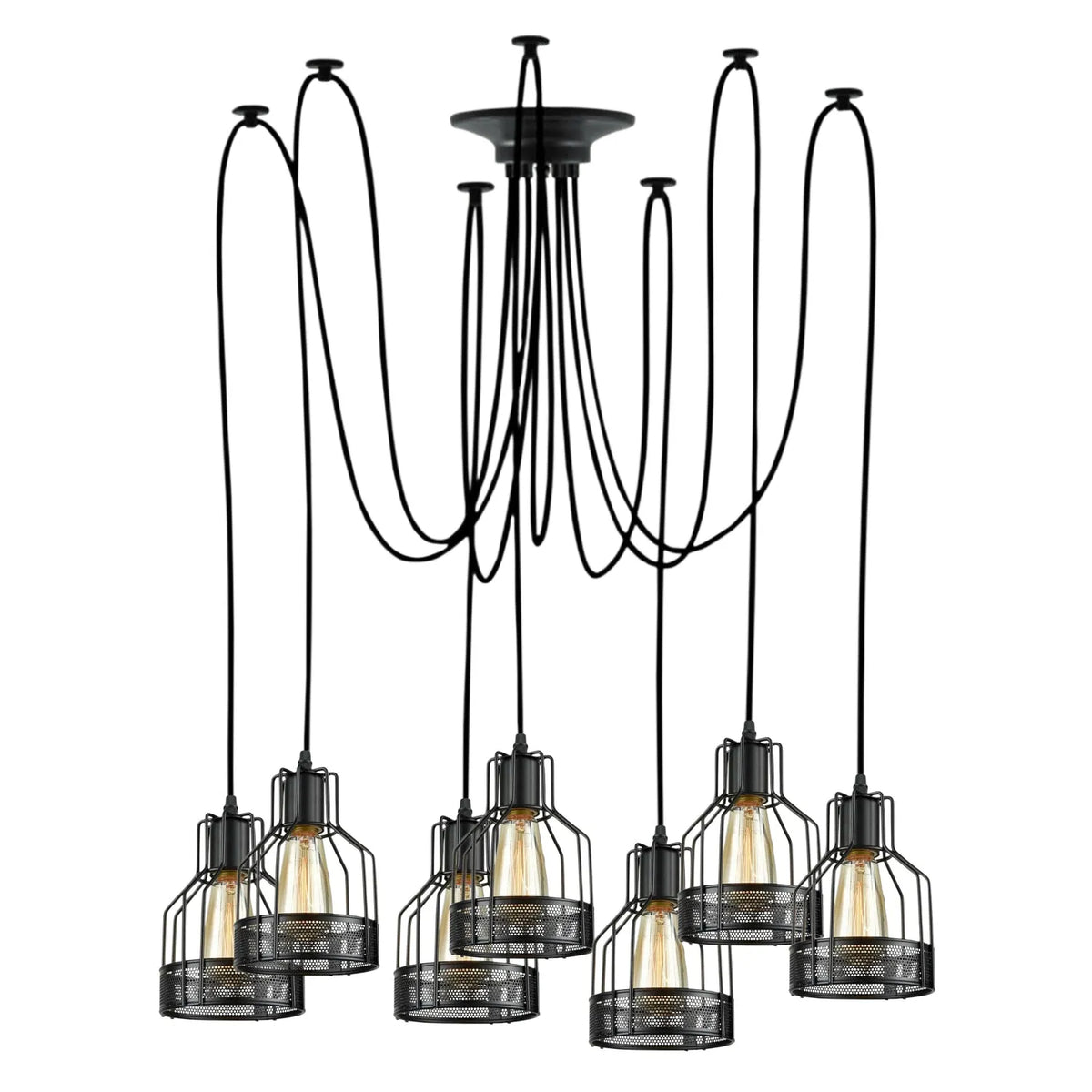 Retro Multi Arm Birdcage Pendant Light | E27 | Vintage | Adjustable ~6318
