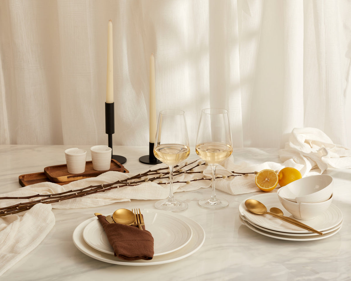 Maeve White Porcelain Round Dinner Plate