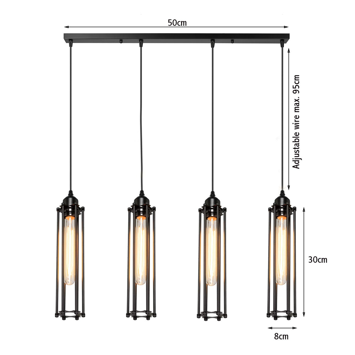 Black 4 Light Cage Ceiling Light ~1495