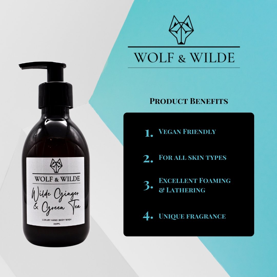 Wilde Ginger & Green Tea Luxury 2 In 1 Liquid Soap - Hand & Body 250ML