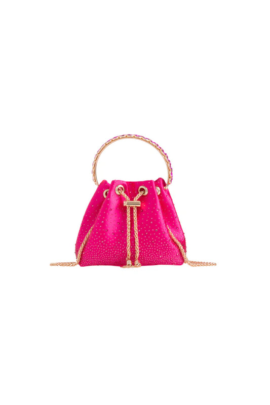 Fuchsia embellished evening bag