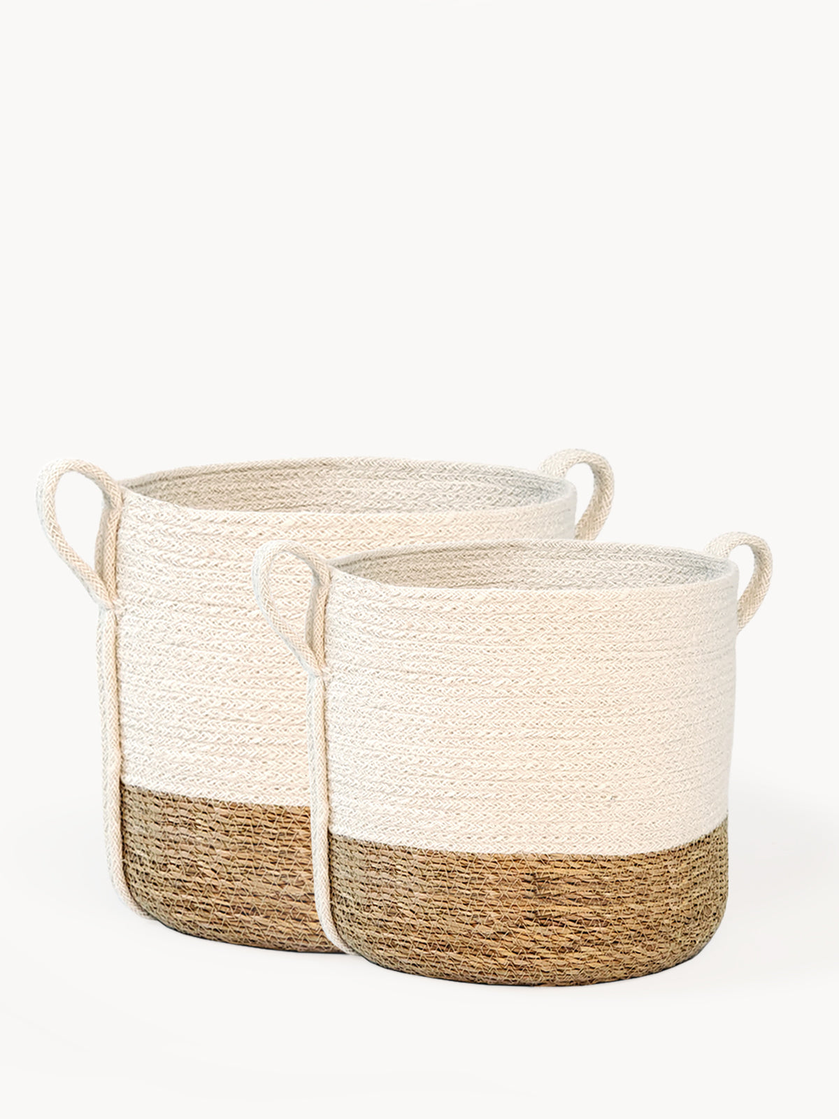 Savar Basket with Side Handle, Set of 2