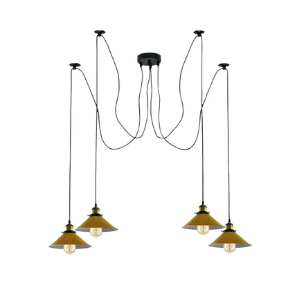 Modern Spider Braided Pendant lamp Yellow Cone Shades Ceiling Lighting~3432