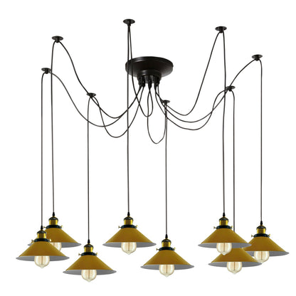 Modern Spider Braided Pendant lamp Yellow Cone Shades Ceiling Lighting~3432