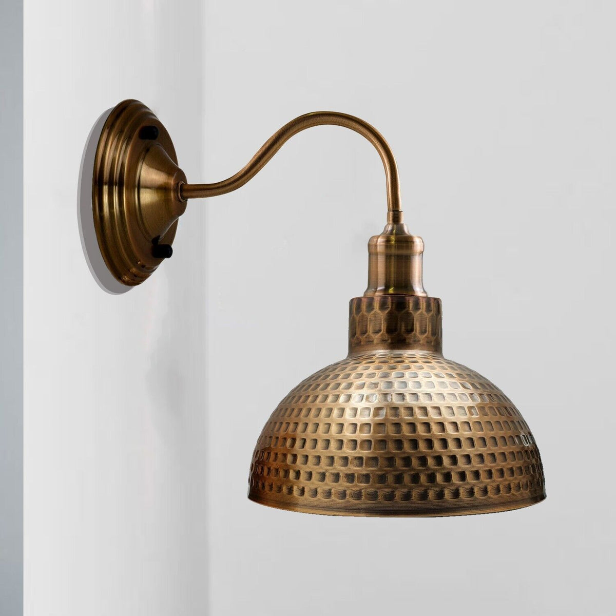 Copper Wall Lights E27 Brass Hammered Metal Indoor Scone ~3677-5