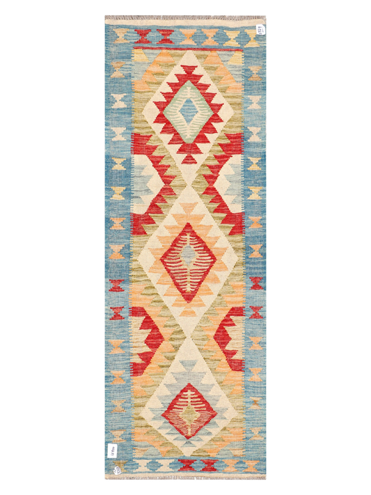 Maimana Kilim Runner - 207 × 72 cm (6'9" x 2'4")