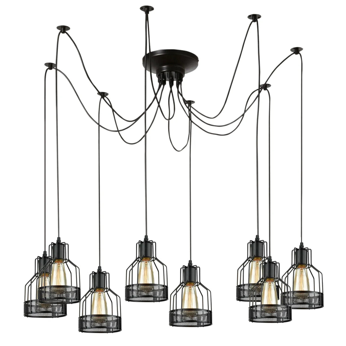 Retro Multi Arm Birdcage Pendant Light | E27 | Vintage | Adjustable ~6318