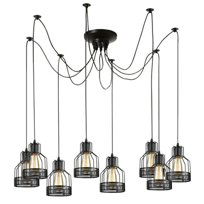 Retro Multi Arm Birdcage Pendant Light | E27 | Vintage | Adjustable ~6318