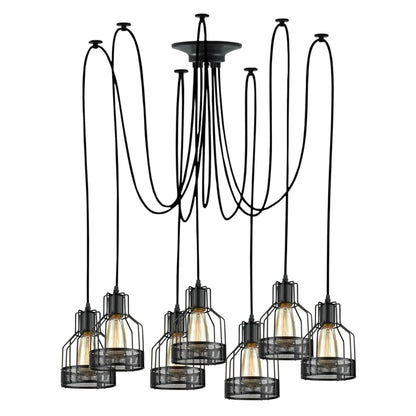 Retro Multi Arm Birdcage Pendant Light | E27 | Vintage | Adjustable ~6318