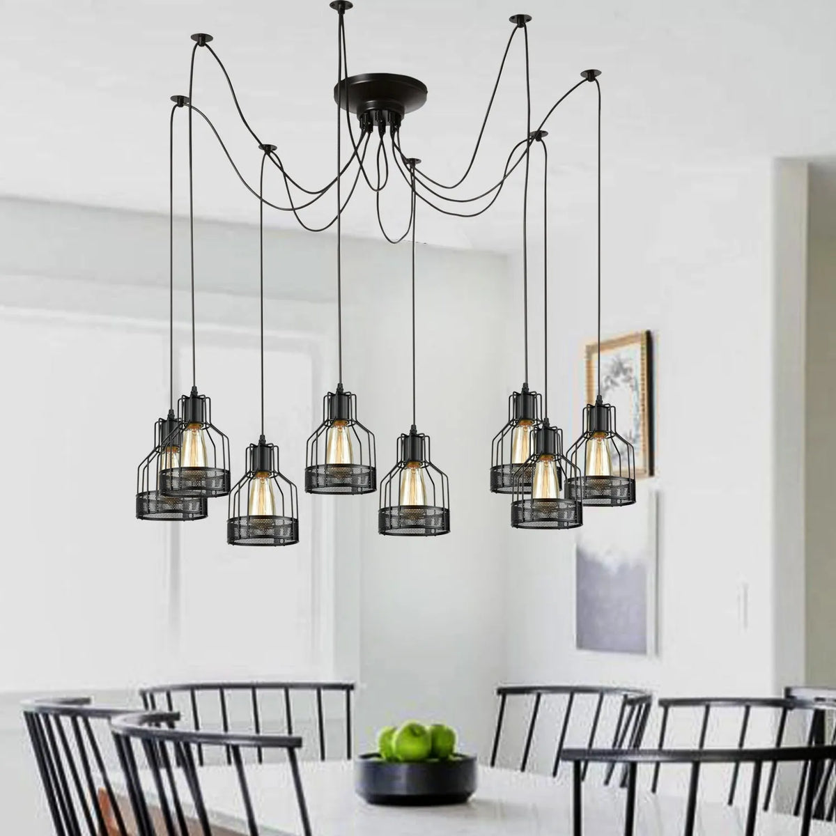 Retro Multi Arm Birdcage Pendant Light | E27 | Vintage | Adjustable ~6318