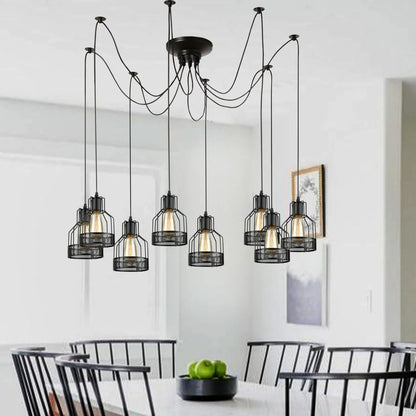 Retro Multi Arm Birdcage Pendant Light | E27 | Vintage | Adjustable ~6318