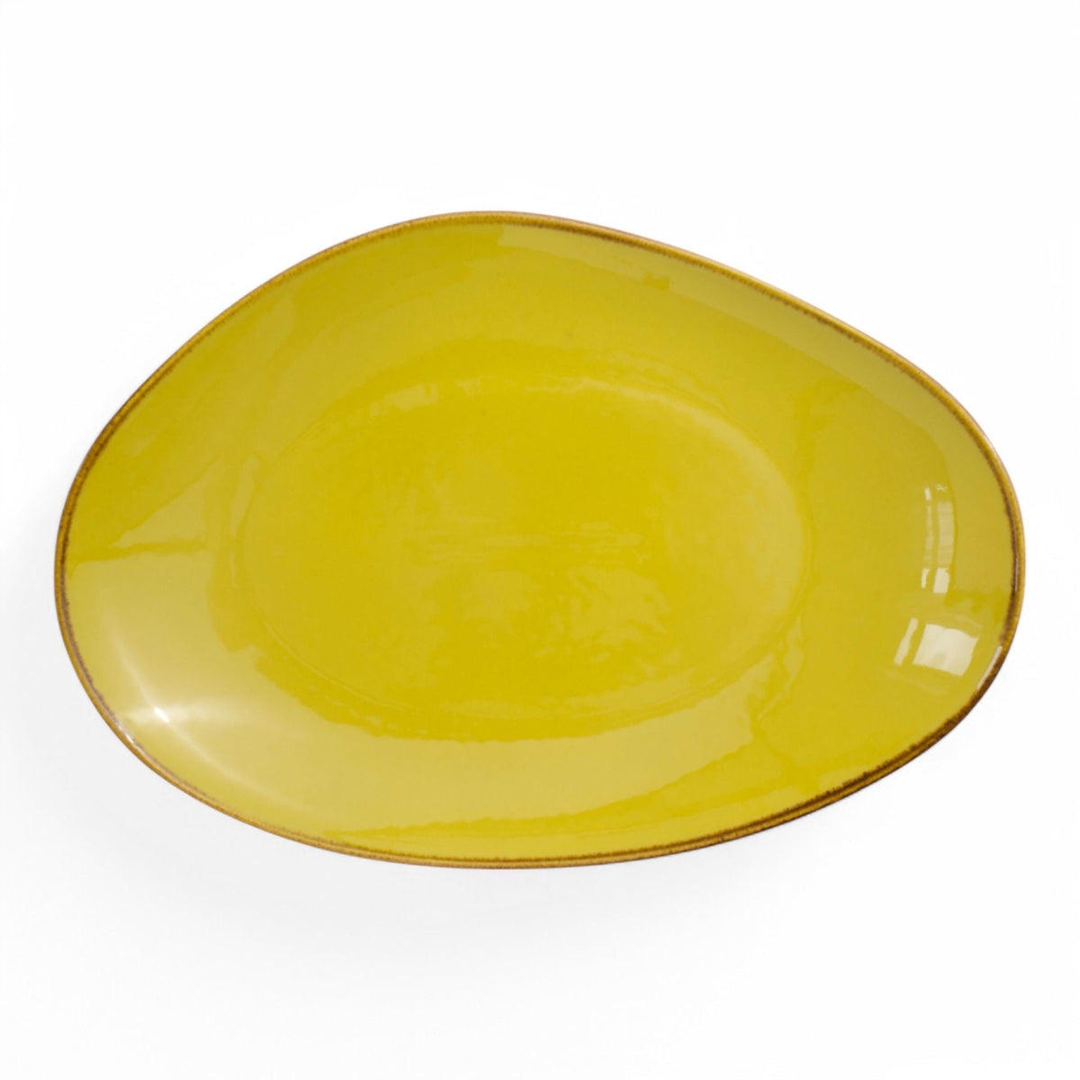 Porcelain Serving Platter - Lindis Series, Saffron Yellow - 35x25cm-0