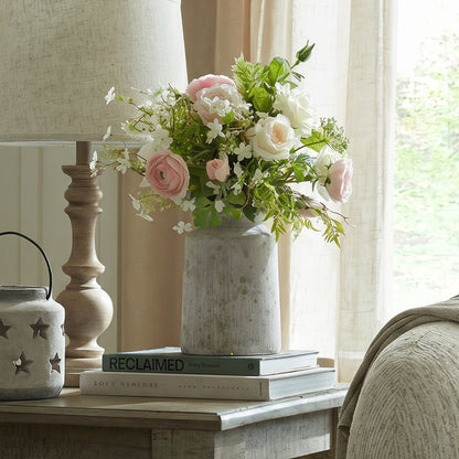 Bloomville Urn Stone Vase - Silver Ceramic Decorative Vase