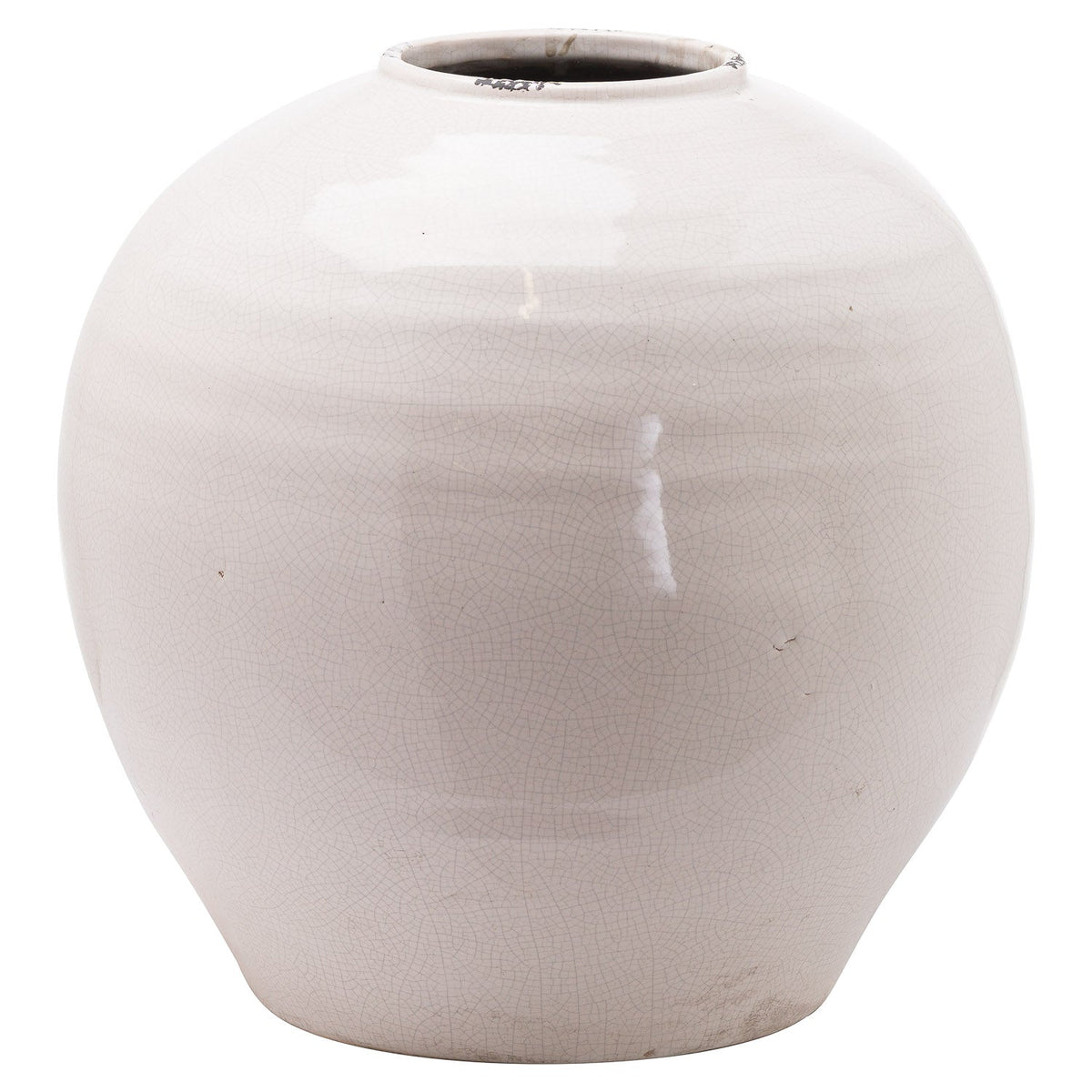 Garda Glazed Large Regola Vase - Neutral Ceramic Decorative Vase
