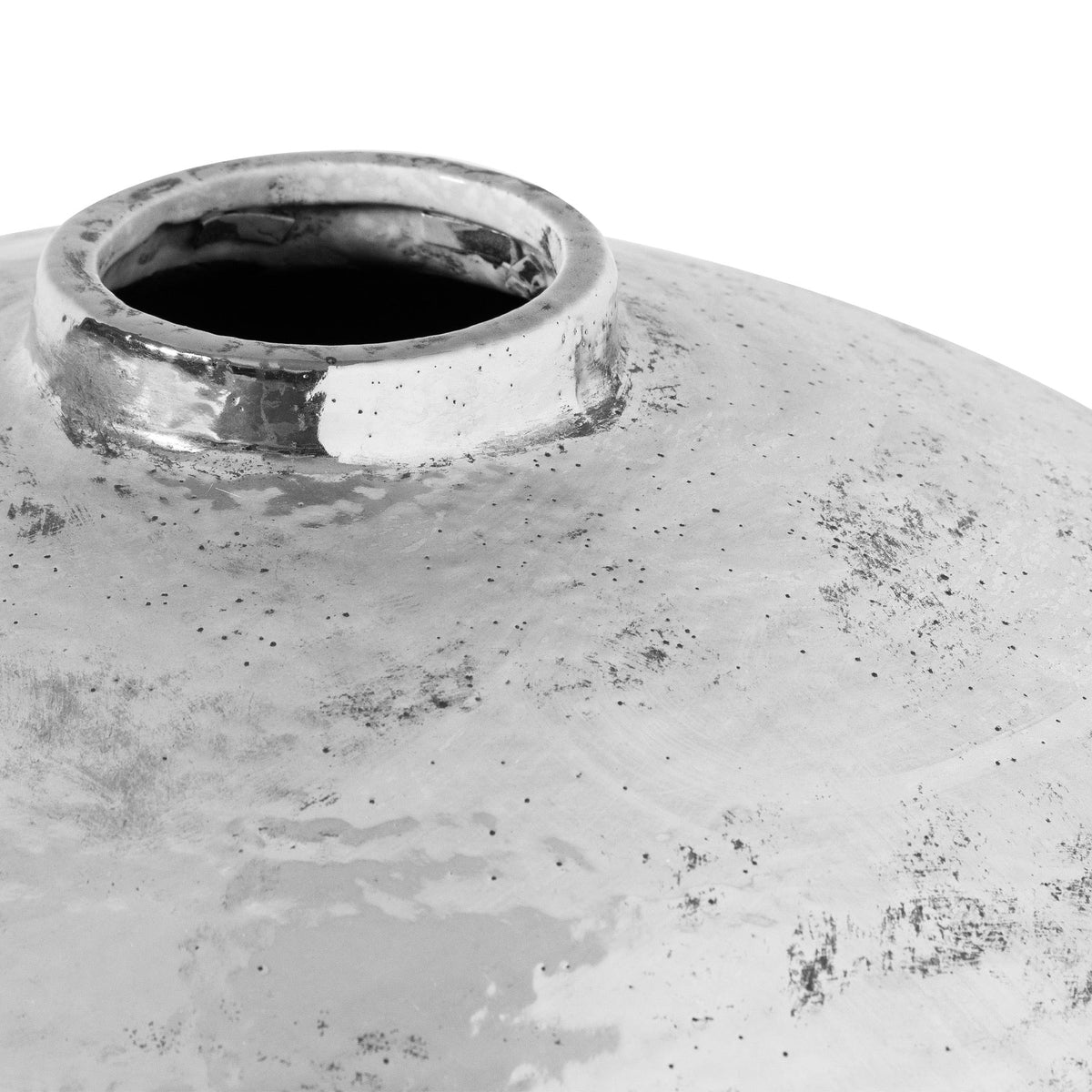 Hammered Silver Astral Vase - Silver Ceramic Decorative Vase
