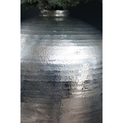 Hammered Silver Astral Vase - Silver Ceramic Decorative Vase
