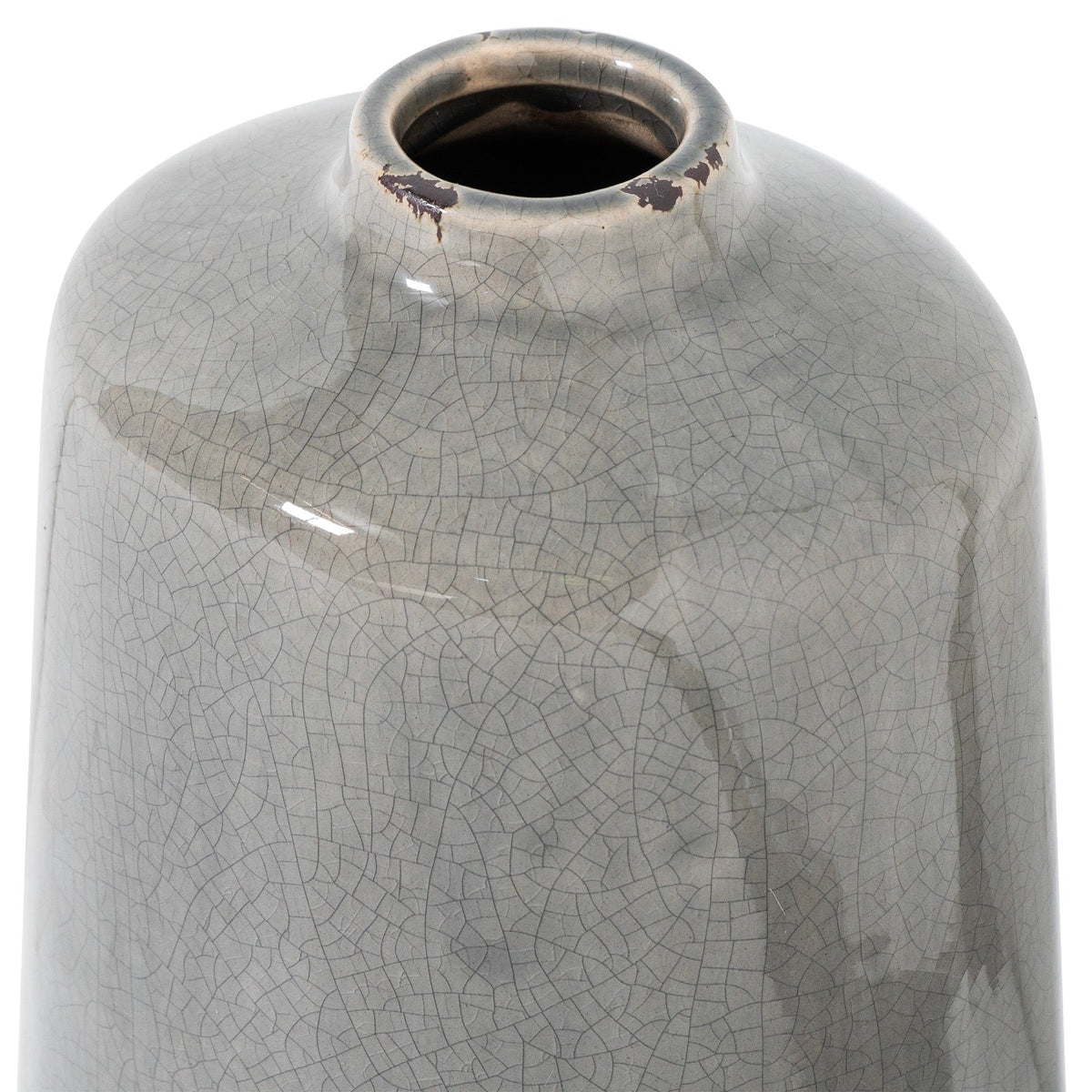 Garda Grey Glazed Liv Vase - Grey Ceramic Decorative Vase
