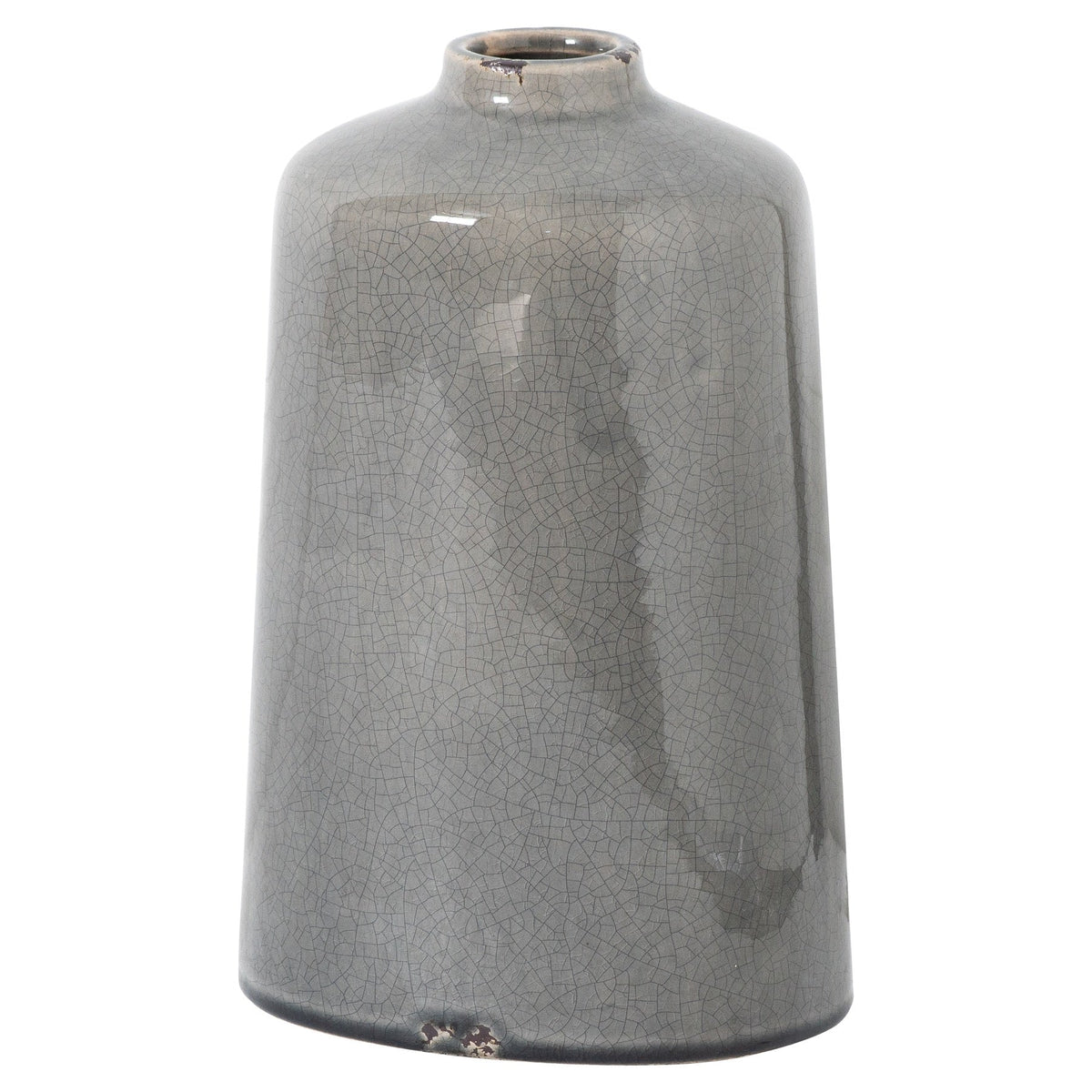 Garda Grey Glazed Liv Vase - Grey Ceramic Decorative Vase
