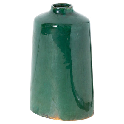Garda Emerald Glazed Liv Vase - White Ceramic Decorative Vase