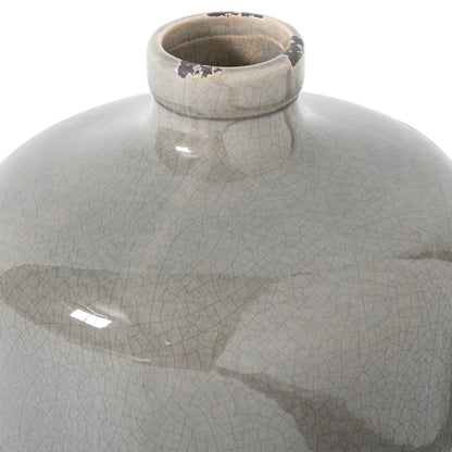 Garda Grey Glazed Eve Vase - White Ceramic Decorative Vase