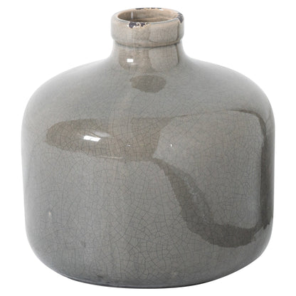 Garda Grey Glazed Eve Vase - White Ceramic Decorative Vase