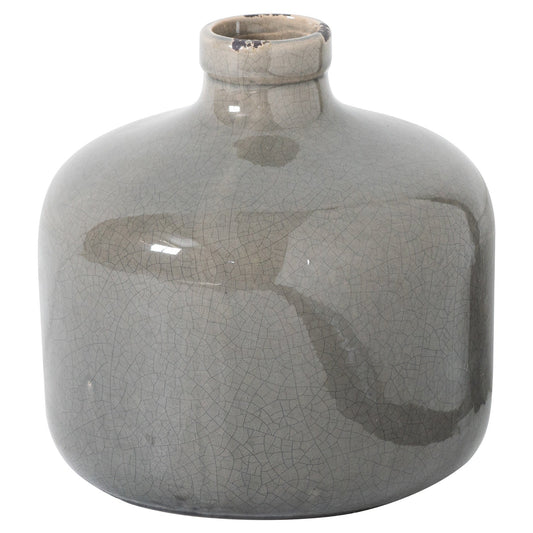 Garda Grey Glazed Eve Vase White Ceramic
