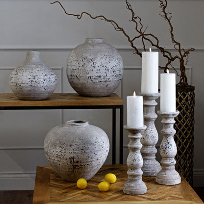 Regola Stone Ceramic Vase - White Ceramic Decorative Vase