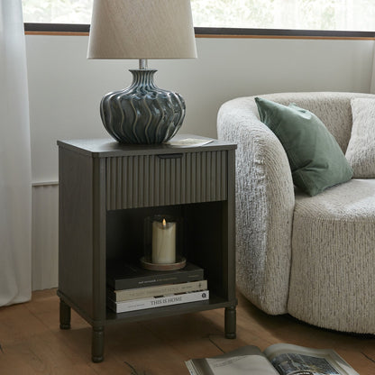 Veyla Ceramic Table Lamp With Linen Shade