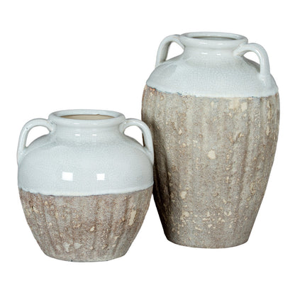 Thorne Medium Amphora Vase - Green Glass Decorative Vase