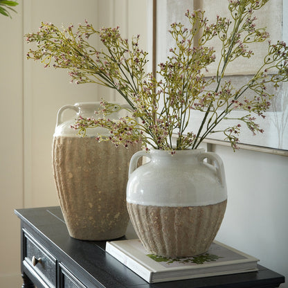 Thorne Medium Amphora Vase - Green Glass Decorative Vase