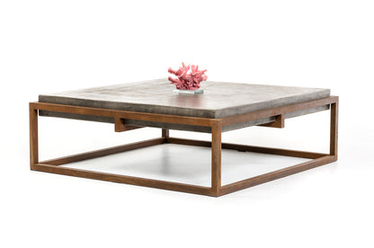 Concrete and Metal Coffee Table, 15 in