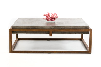 Concrete and Metal Coffee Table, 15 in