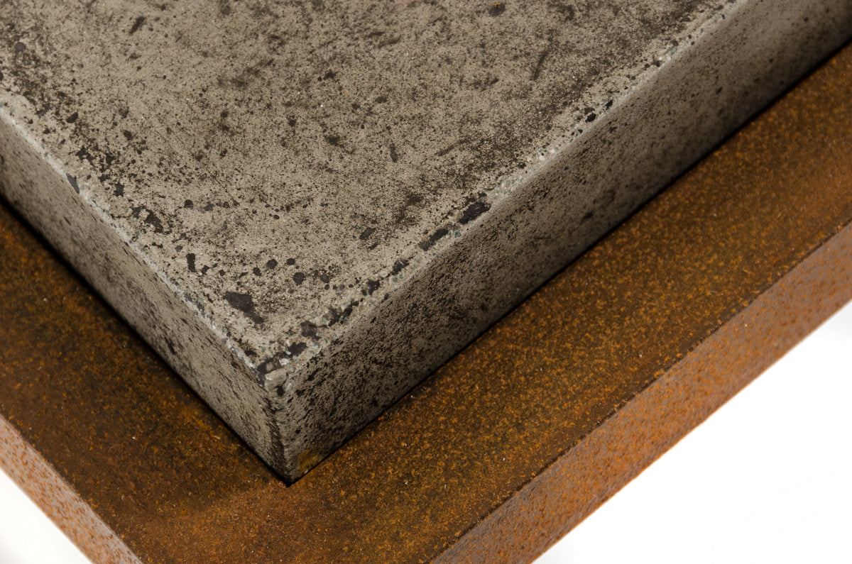 Concrete and Metal Coffee Table, 15 in