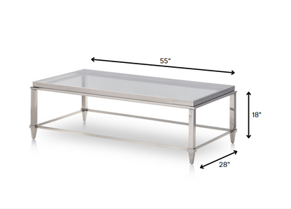 18inches Steel and Glass Coffee Table