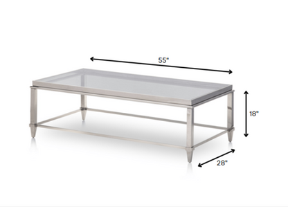 18inches Steel and Glass Coffee Table