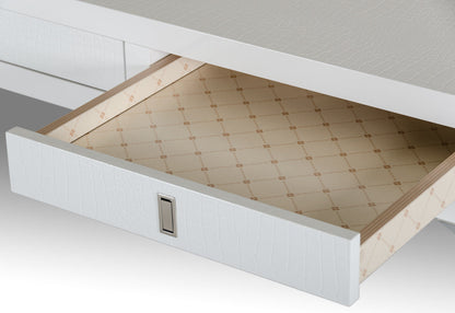 White Crocodile MDF and Steel Desk, 57 in