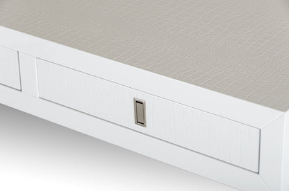 White Crocodile MDF and Steel Desk, 57 in