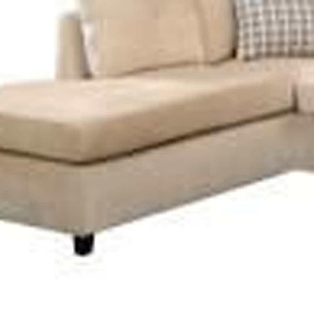 Gray Velvet Reversible Sectional Sofa, 78 in