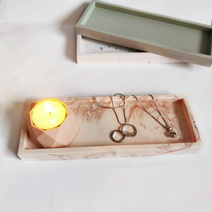 Rectangular trinket tray monochrome or terrazzo-3
