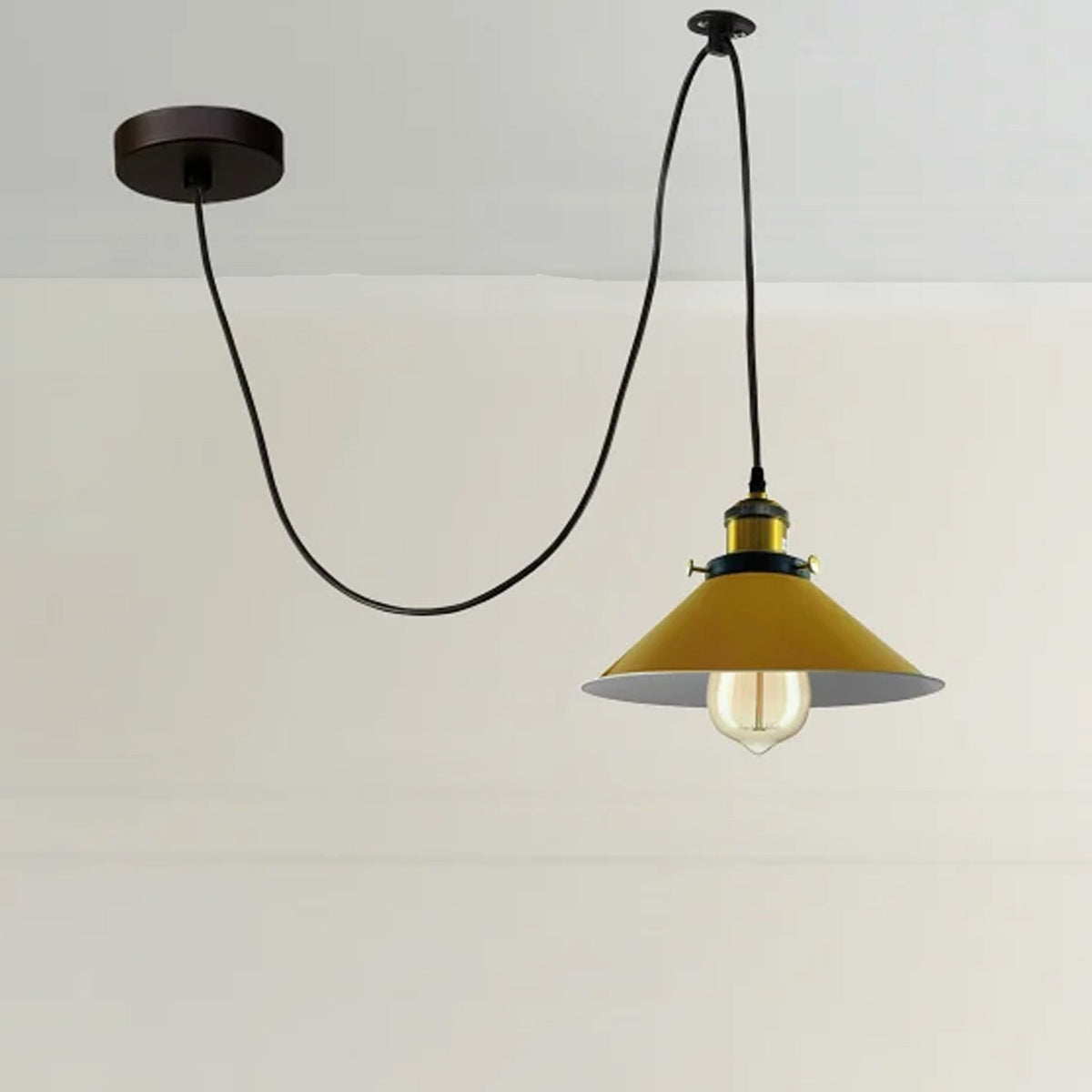 Modern Spider Braided Pendant lamp Yellow Cone Shades Ceiling Lighting~3432