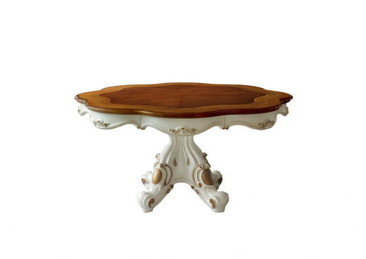 Antique Pearl Cherry Oak Wood Dining Table, 62 in