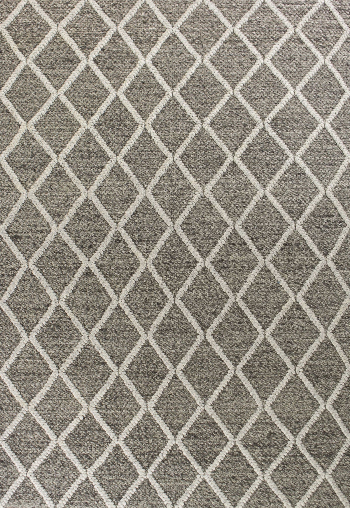Wool Dark Grey Area Rug, 9x13 ft