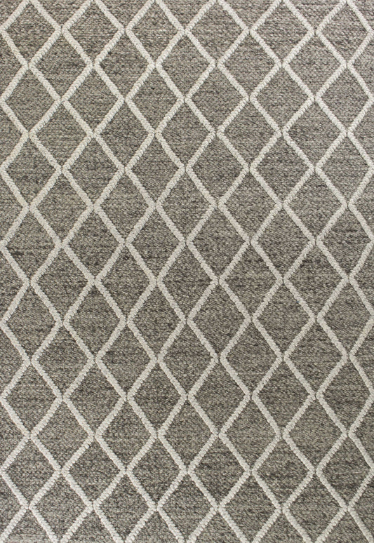 Wool Dark Grey Area Rug, 9x13 ft