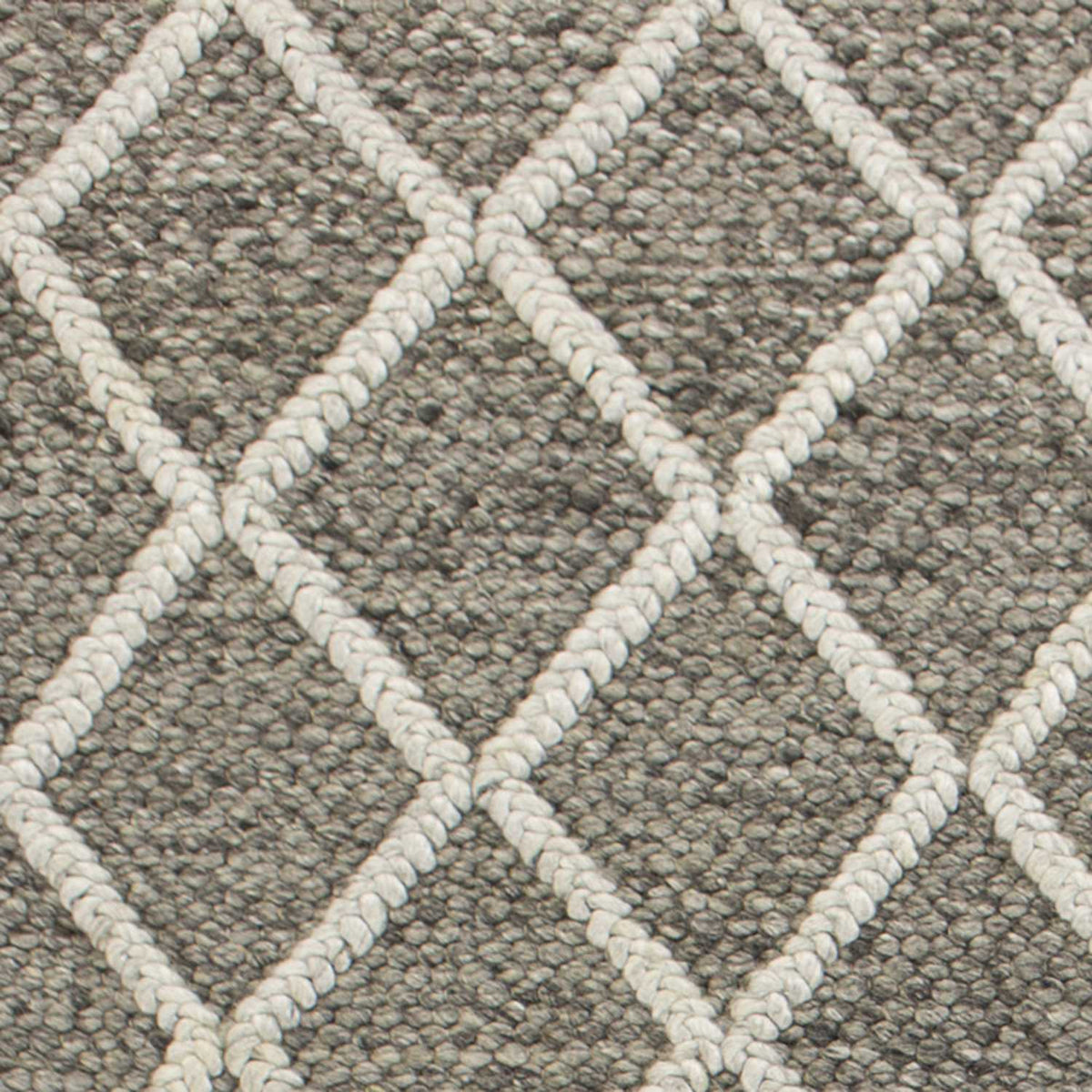 Wool Dark Grey Area Rug, 9x13 ft