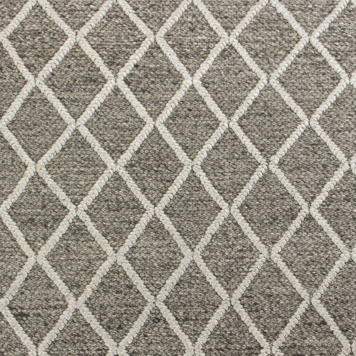 Wool Dark Grey Area Rug, 9x13 ft