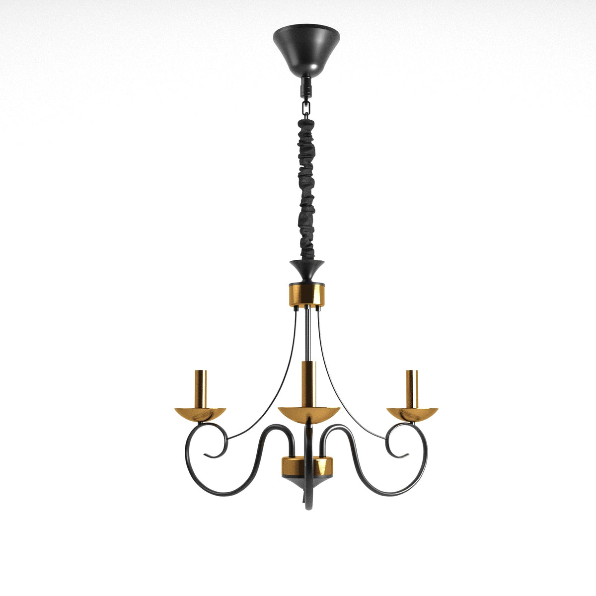 Traditional Wrought Iron Chandelier 5 Light Scrollwork E14 Fitting ~4997