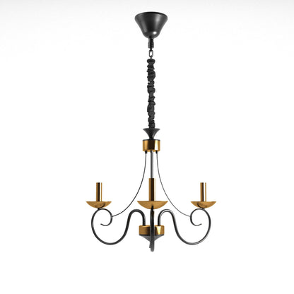 Traditional Wrought Iron Chandelier 5 Light Scrollwork E14 Fitting ~4997