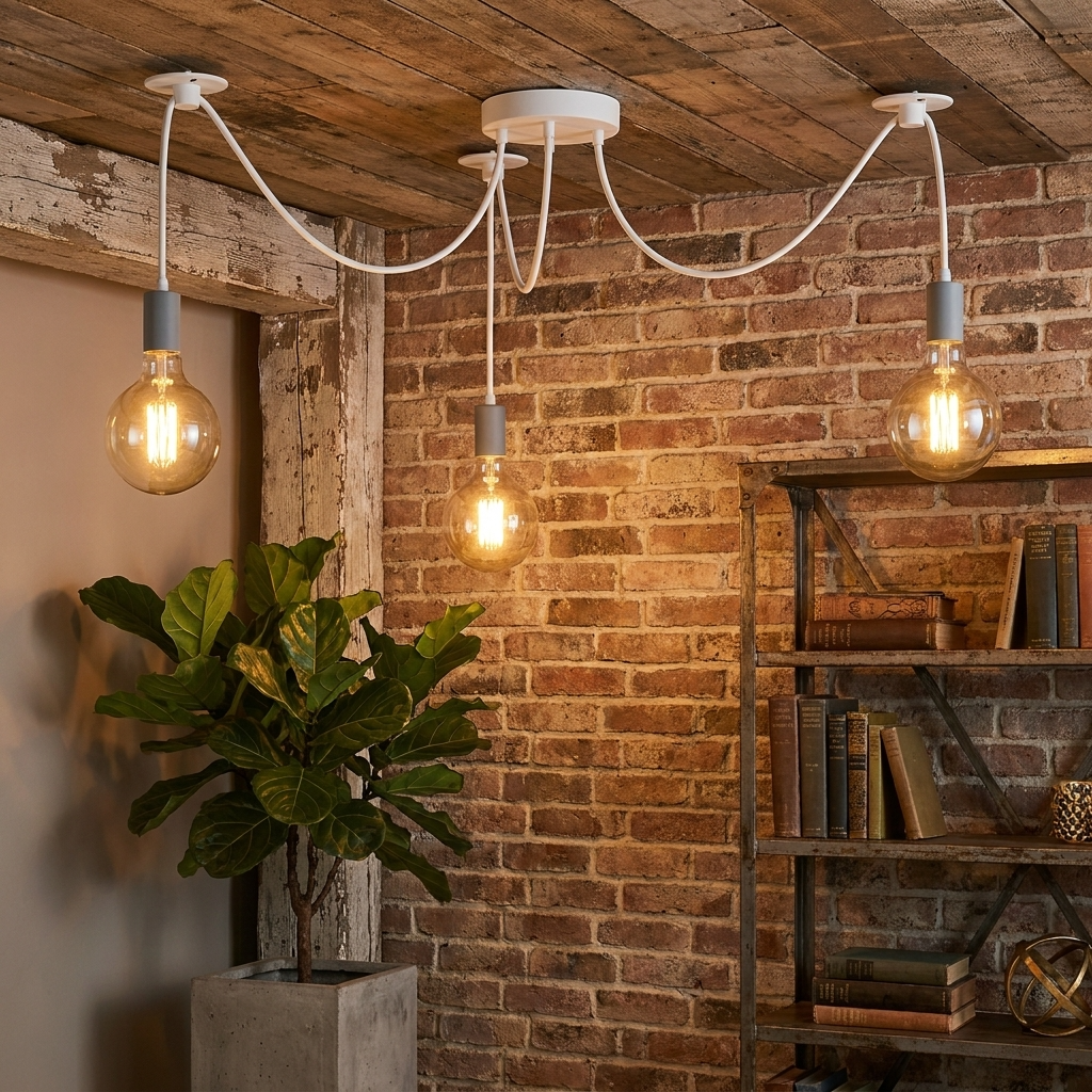 3 Way Spider Light E27 Adjustable Cable  Pendant Light ~5669-1