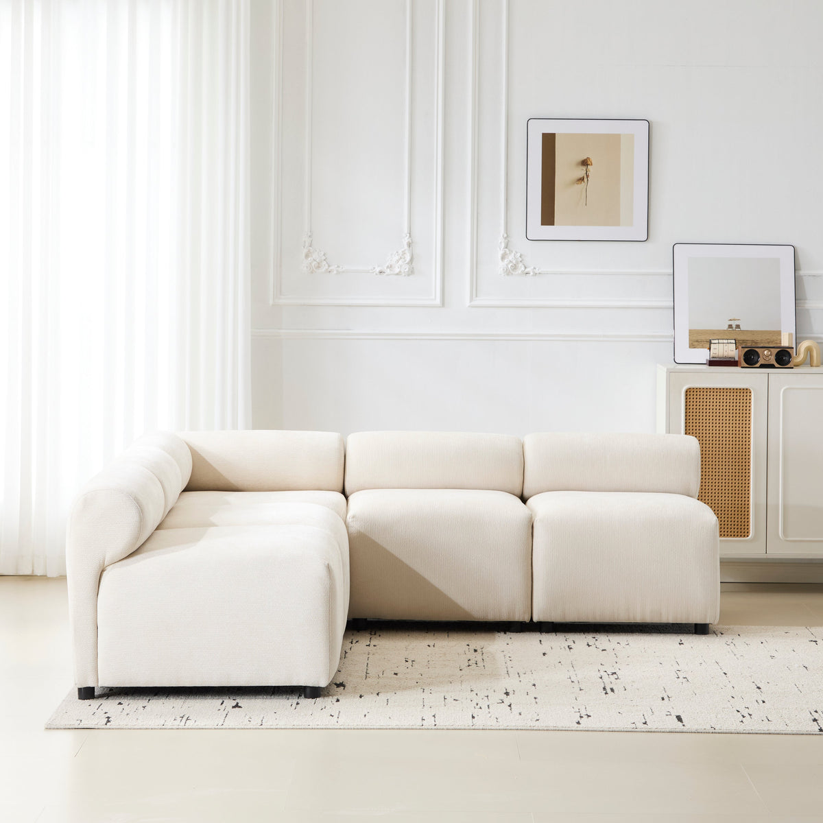 Evelyn Modular Chenille Sectional Sofa, 78- to 114-Inch Configurations