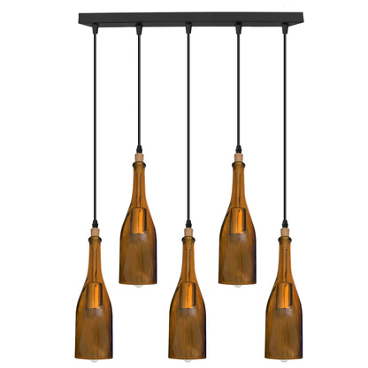 Industrial Wine Bottle Cluster Pendant Light 5 Head E27~2205